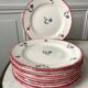 Set of 10 dessert plates badonviller model "dany" years 30-40