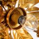 1970s gold-plated metal pendant lamp with a glass sphere by Hans Kögl