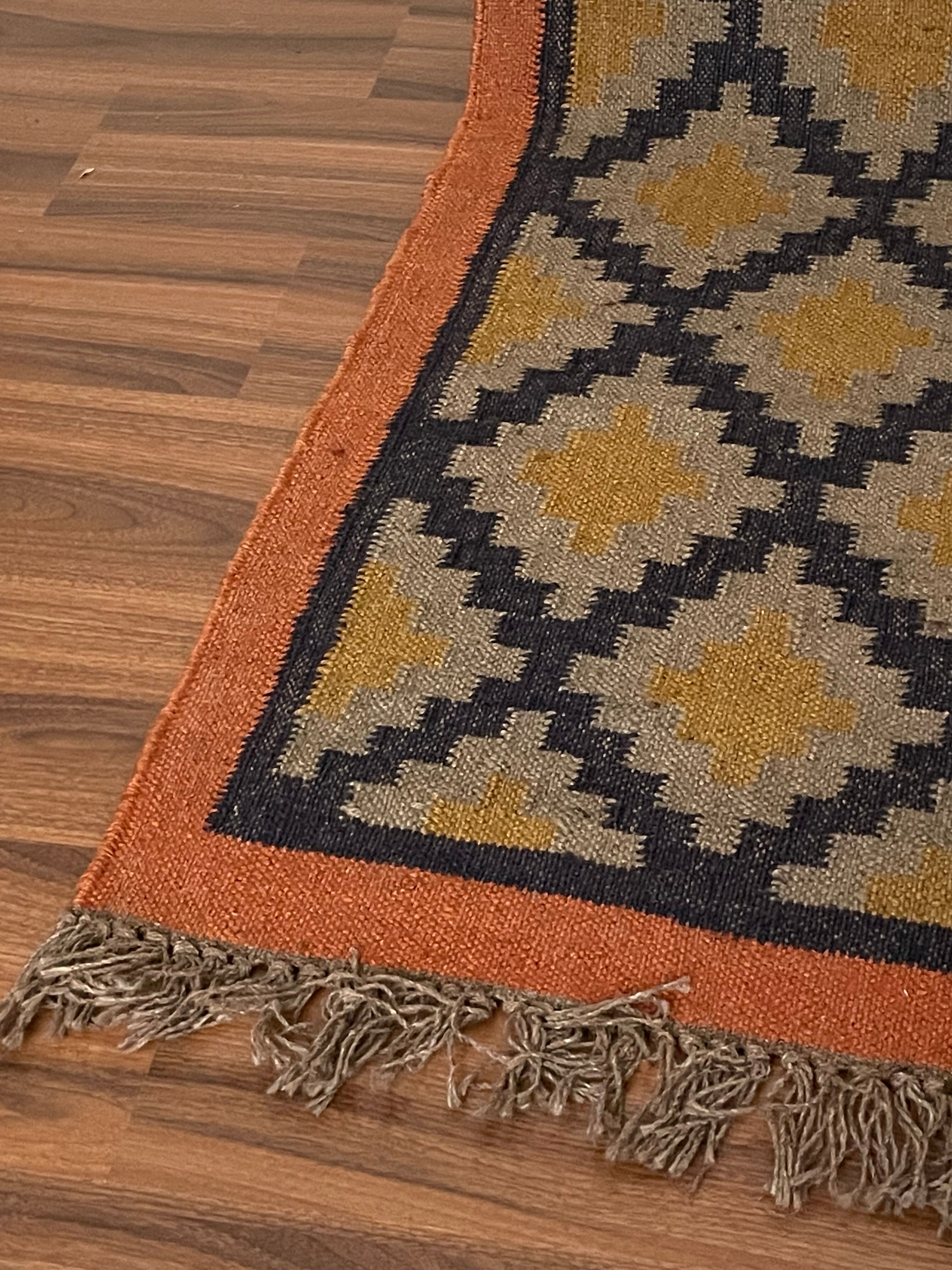 Tapis en jute et coton tissé à la main