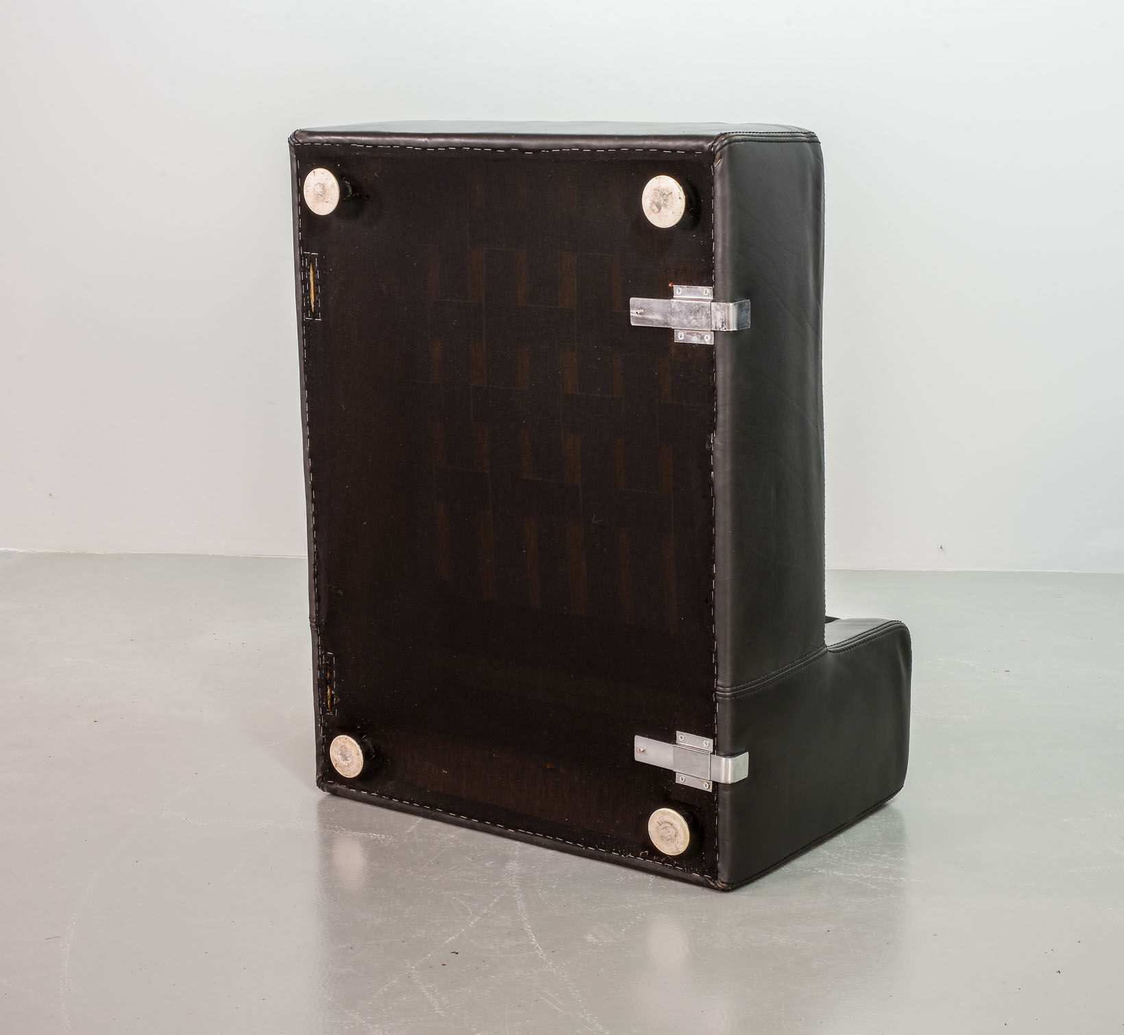 Durlet 'Jeep' Modular Sofa in Anthracite Grey Leather, Belgium 1970s