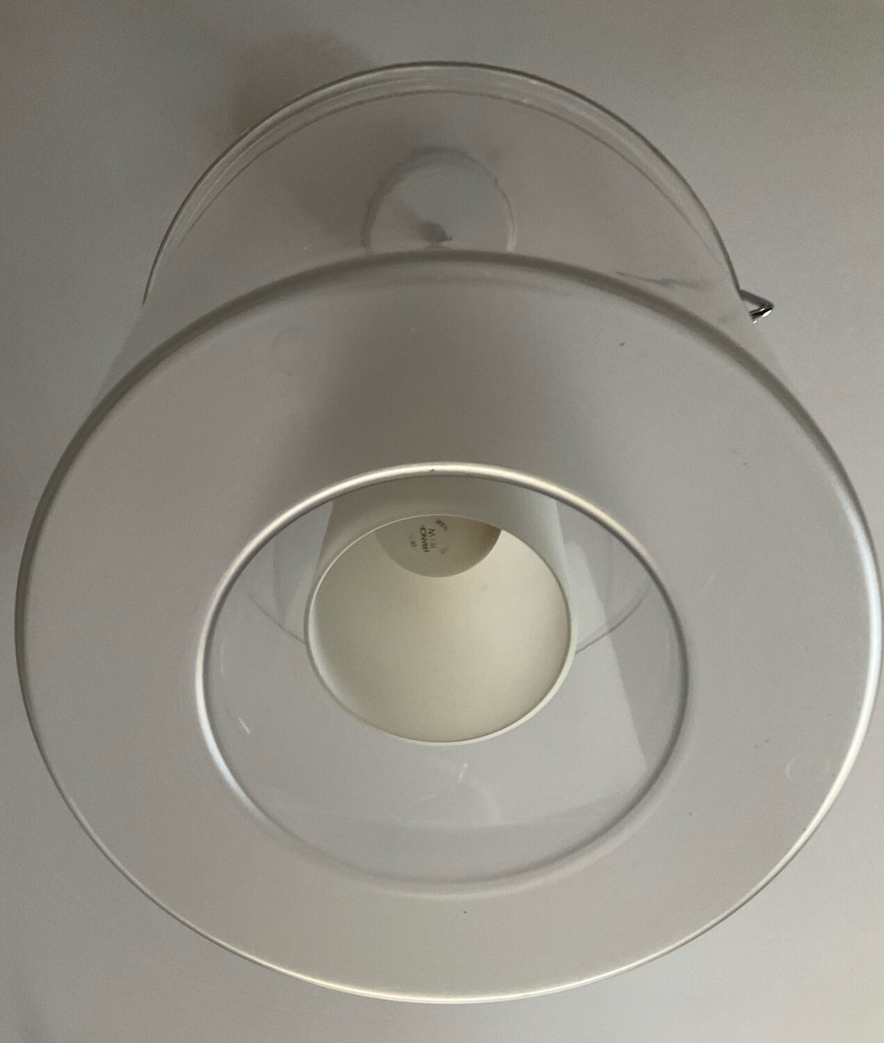 Suspension vintage en opaline et plexiglas