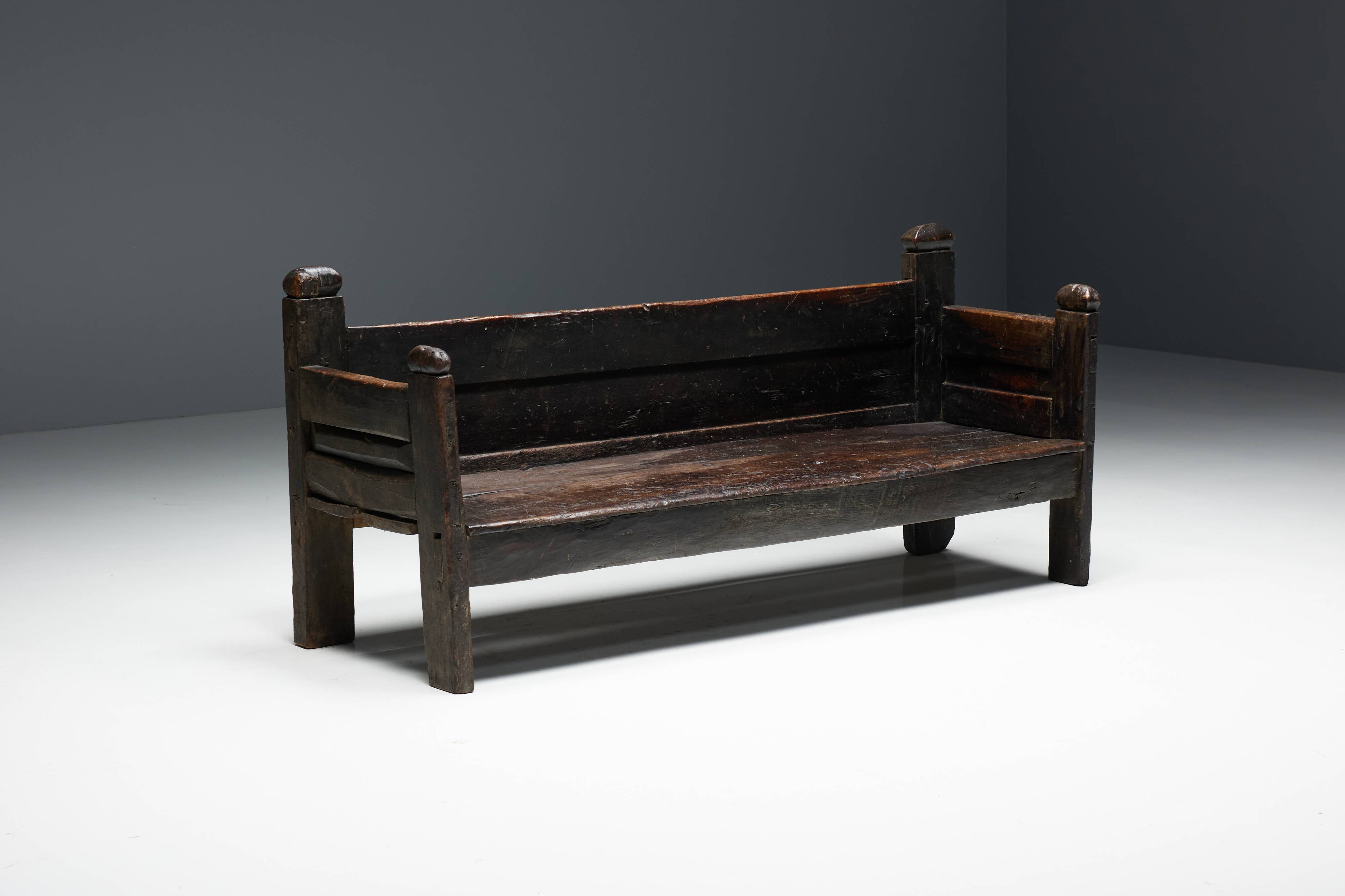 Banc Brutaliste Wabi Sabi, France, 19ème Siècle