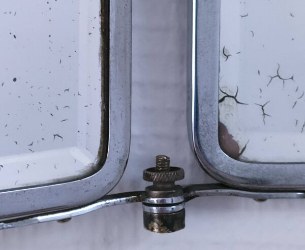 Miroir triptyque chrome patine début XXème