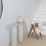 Olympia rectangular console 130x30 - Natural Travertine