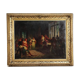 Ancient painting on a historical subject, oil on canvas, Italy 19th century.
