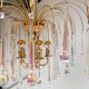 Italian Cascata chandelier with Murano drops, 1970s