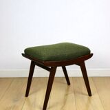 Green olive Art Deco stool seat - 1960s