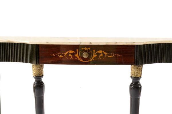 Table de vanité du milieu du siècle avec table supérieure en marbre, Italie des années 1960