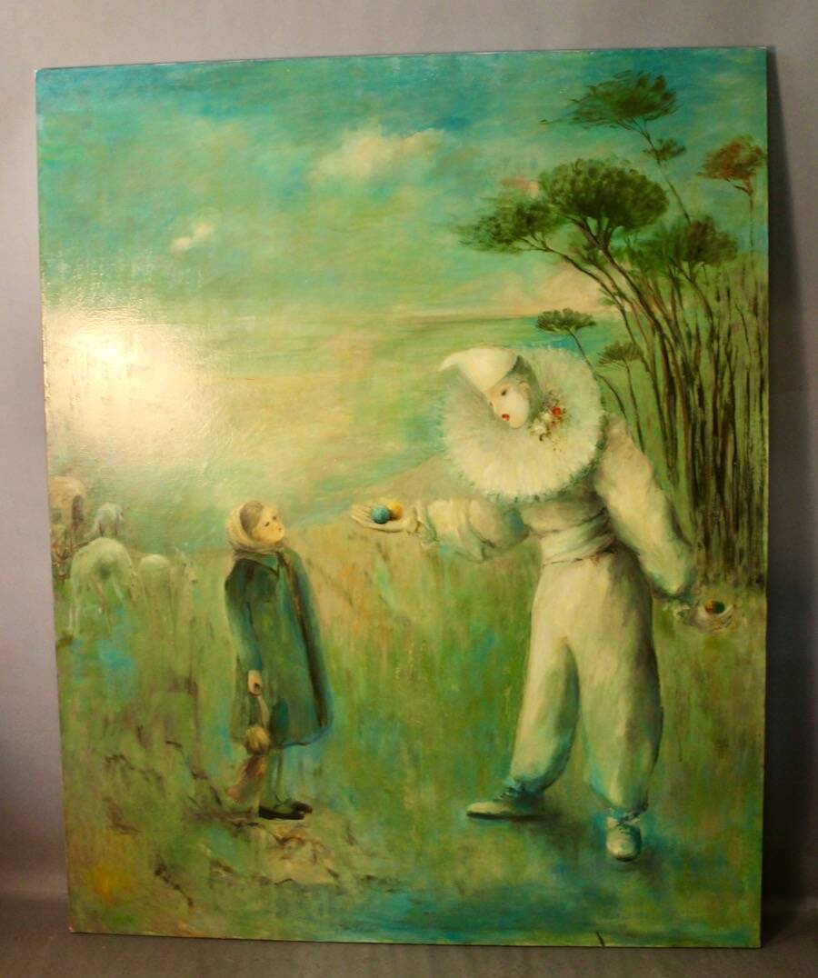 Large Oil on canvas "Harlequin"