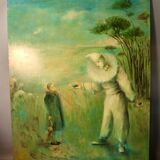 Large Oil on canvas "Harlequin"