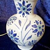 Grande lampe faïence bleue Chateau Goussaincourt Lorraine. Louis Viansson Ponté