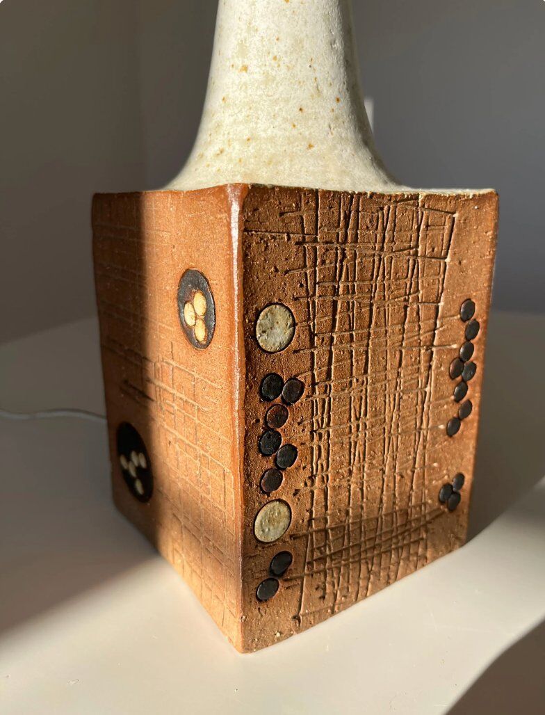 Vintage Danish table lamp in stoneware by Mette Løkke Stiil for Axella, 1970s