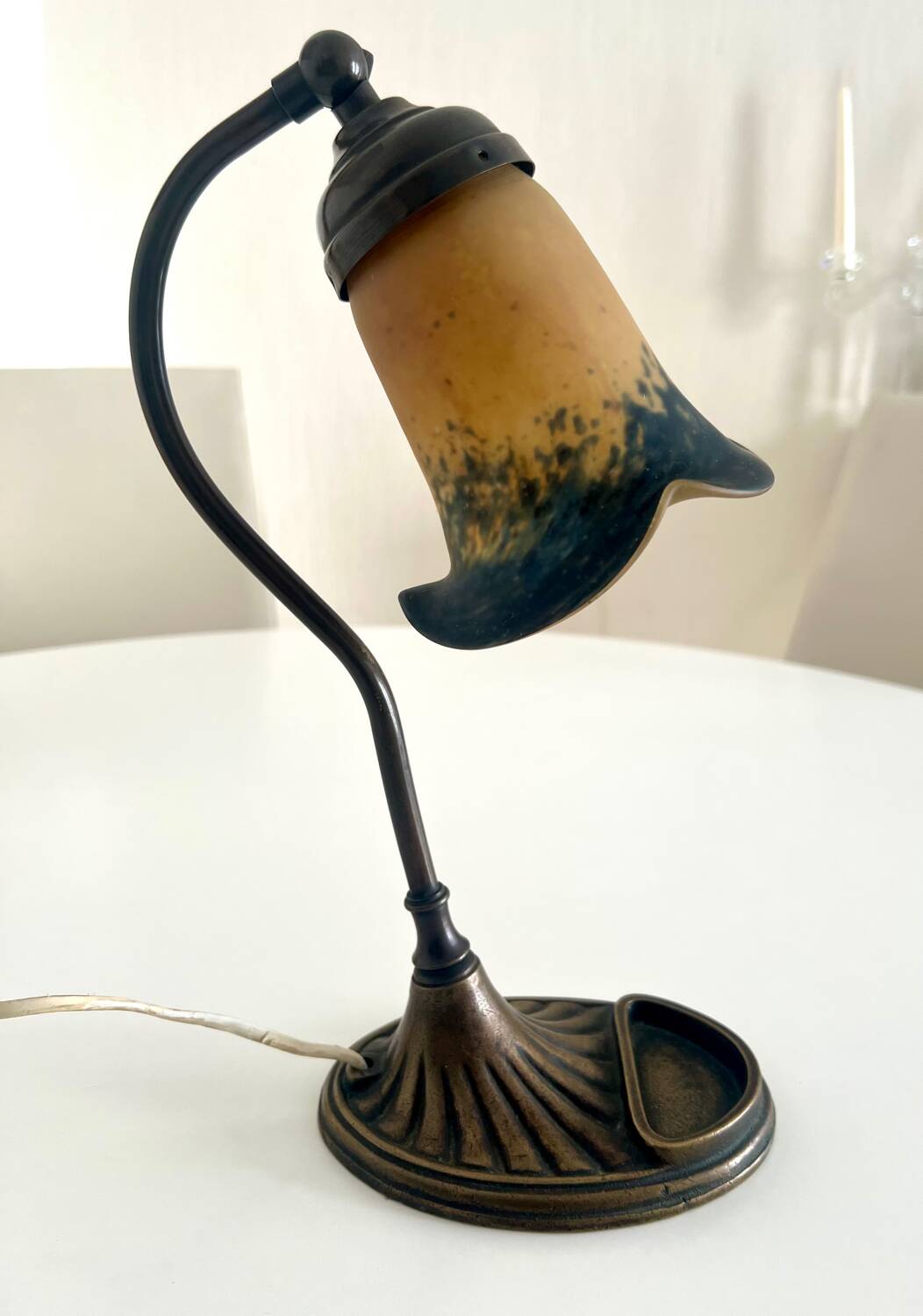 Adjustable table lamp in glass paste, 1960s