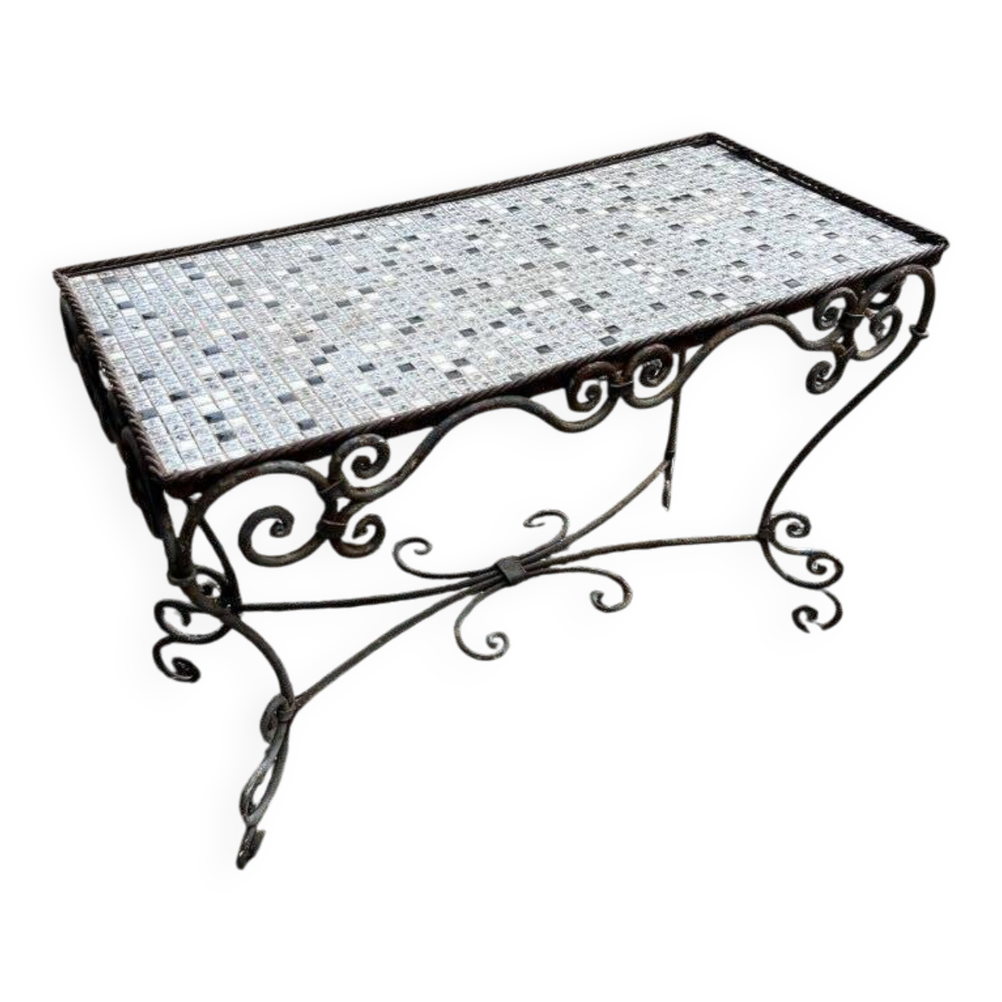 Table de jardin vintage fer forgé