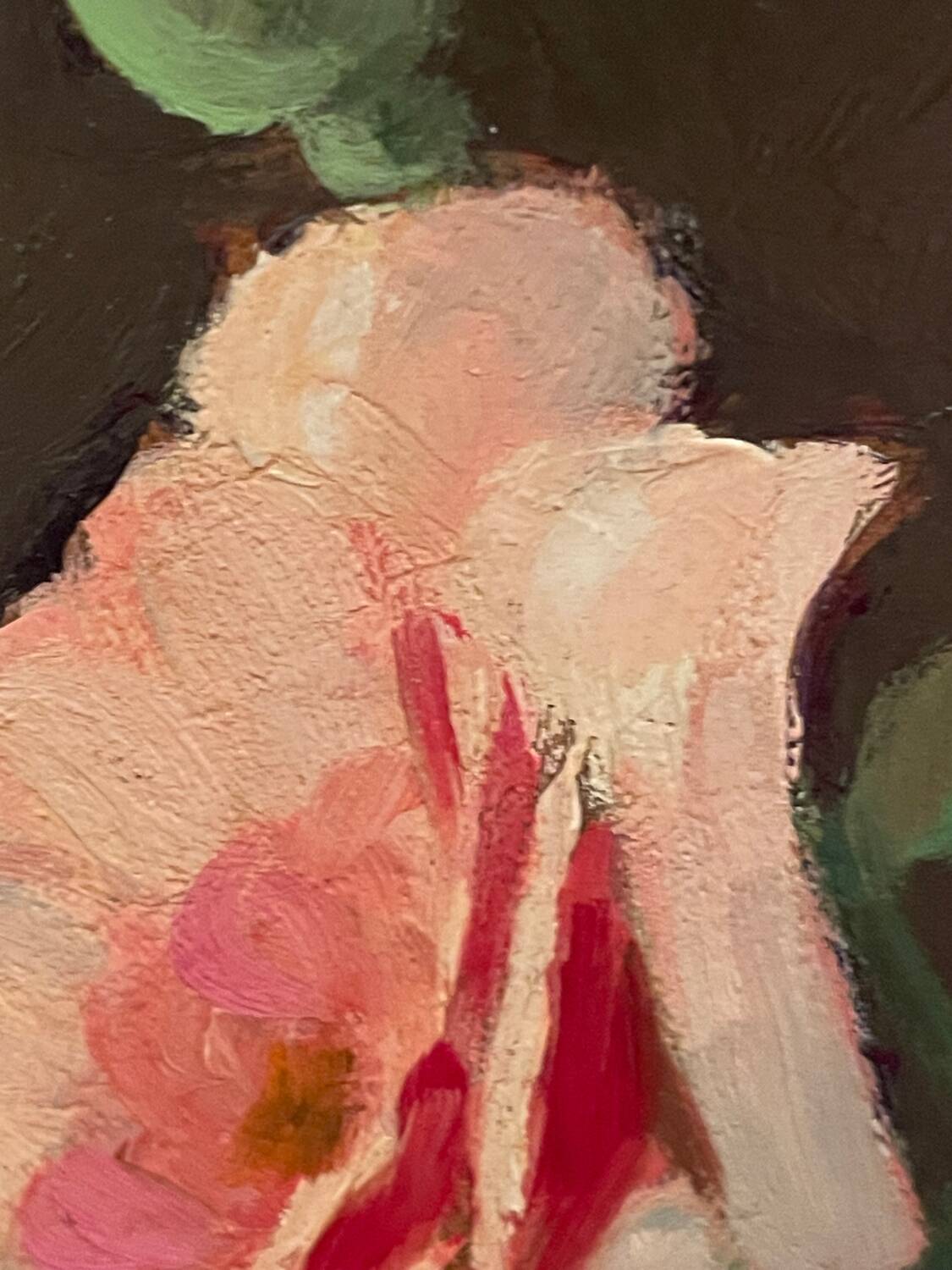 Painting bouquet of roses signed Primo Dolzan