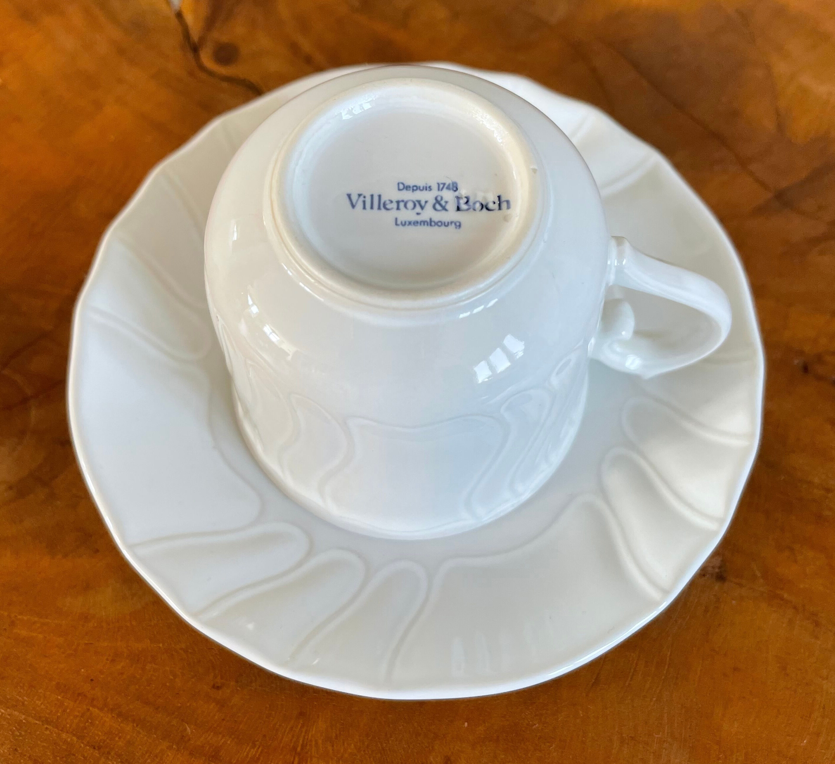 Villeroy & boch espresso or coffee cups with saucers, diamant series from the 1980s