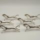 Set of Six French Vintage Silver Metal Stylized Horse Shaped Cutlery Rests 4775
