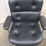 Vintage black leather armchair