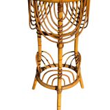 1960s rattan flower holder from France