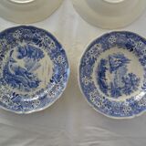 6 assiettes faience ancienne  434 112 Villeroy boch burgenland bleu