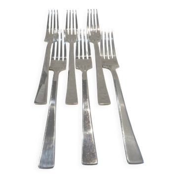 6 fourchettes de table métal argenté orfèvre Christofle concorde 20,7cm