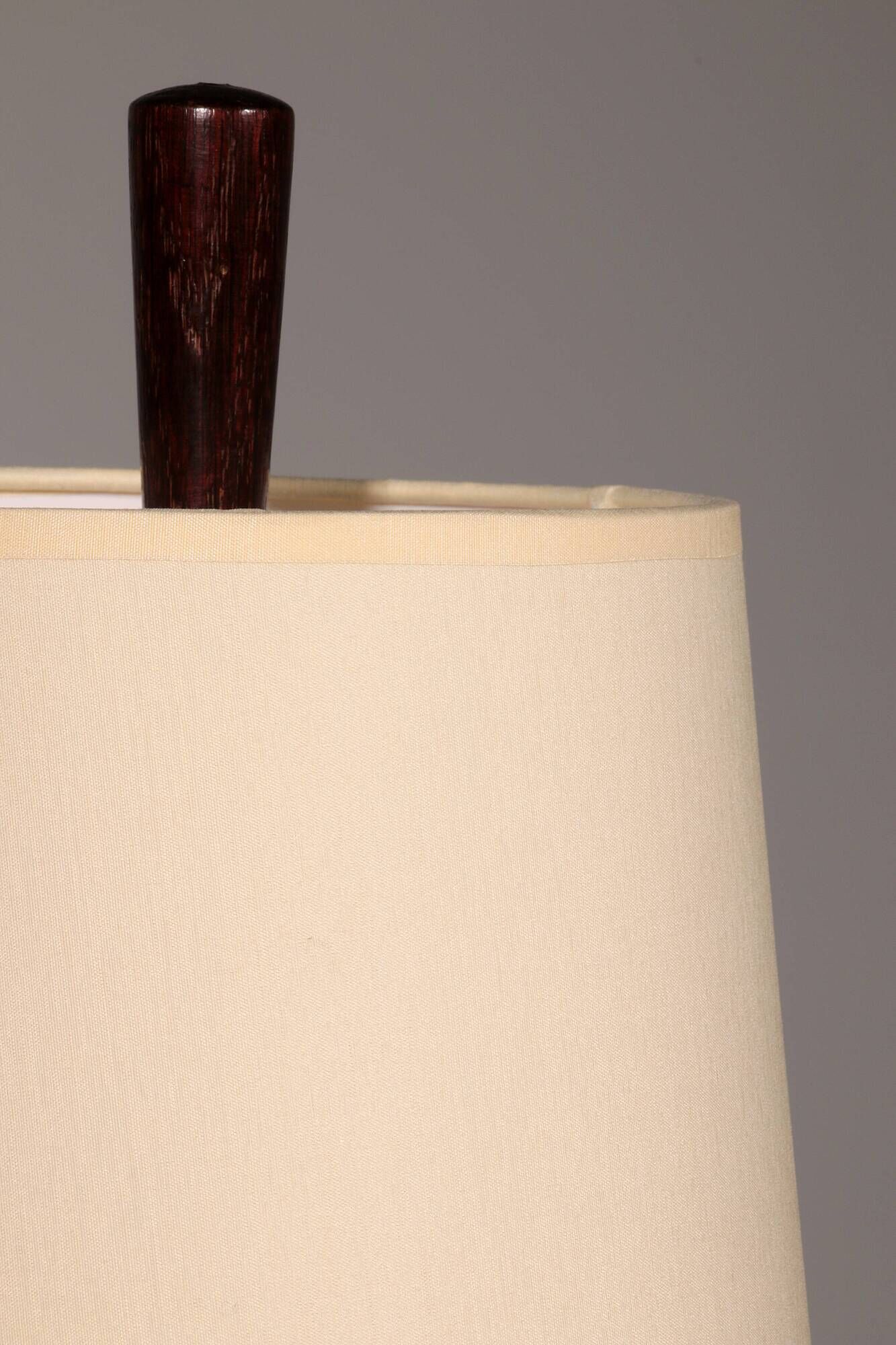 Vintage teak floor lamp with fabric shade from Parker Knoll, 1960s