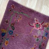 Chinese Art Deco handmade antique carpet 67cm x 124cm) 1920s