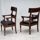 1920-30s, set of 2 armchairs, design after Georges Jacob, carved teak wood.