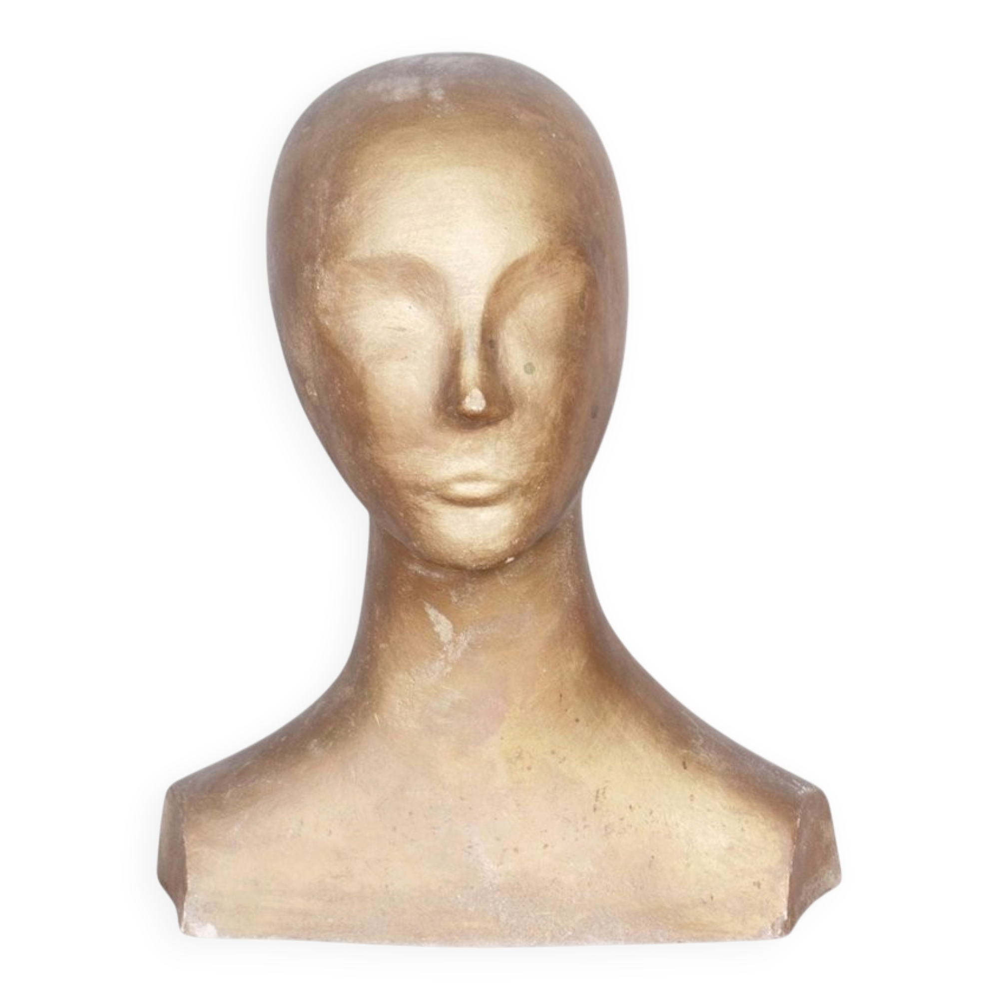Mid-Century Modern Bust in Patinated Plaster, Czech, 1960s