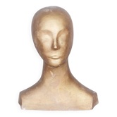 Mid-Century Modern Bust in Patinated Plaster, Czech, 1960s