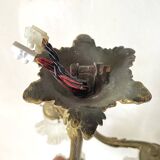 Empire bronze chandelier with 4 lights in glass tulips