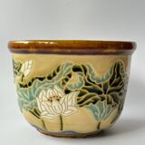 Old glazed ceramic cache pot