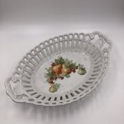 Bread basket or vintage fruit openwork porcelain