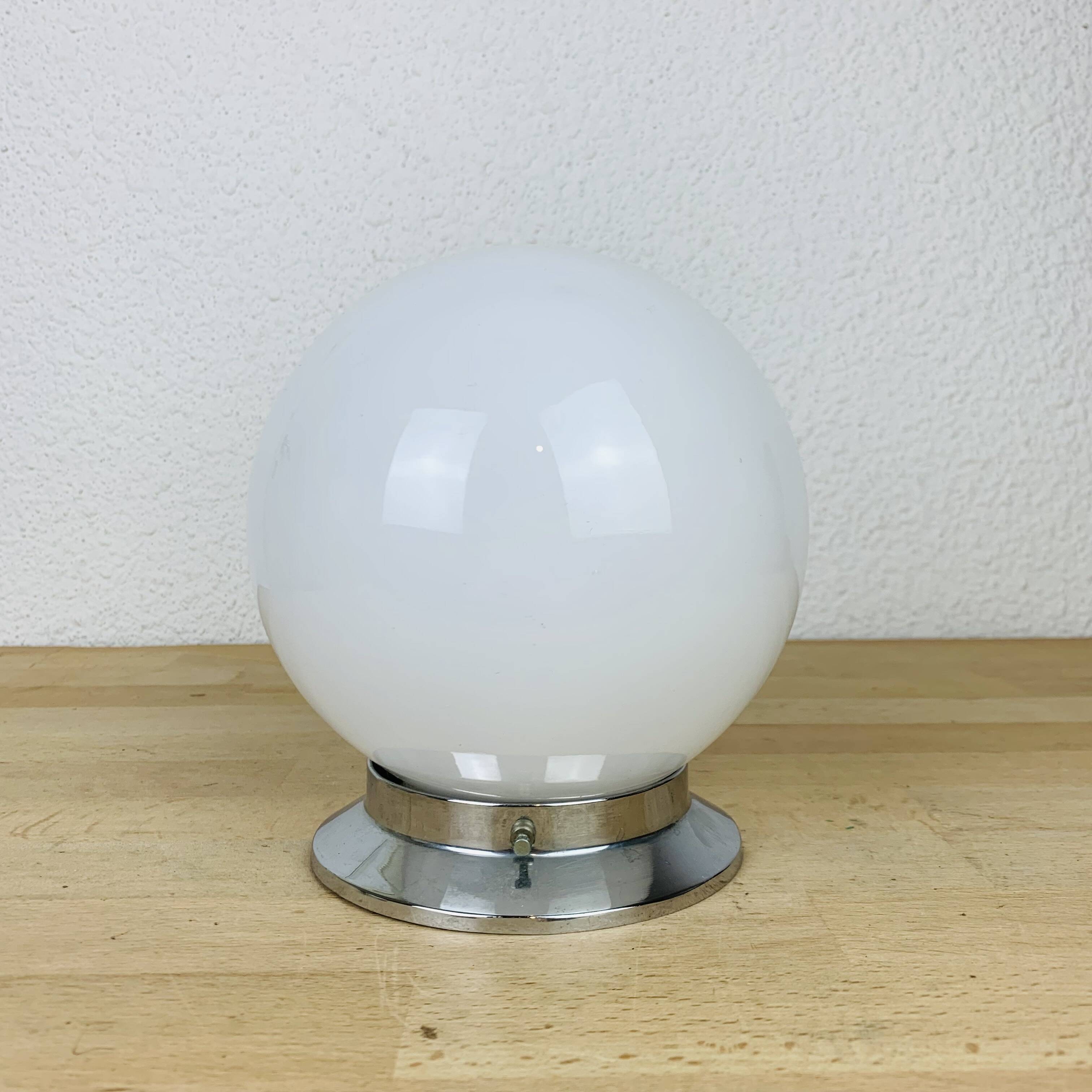 Art deco opaline globe wall light