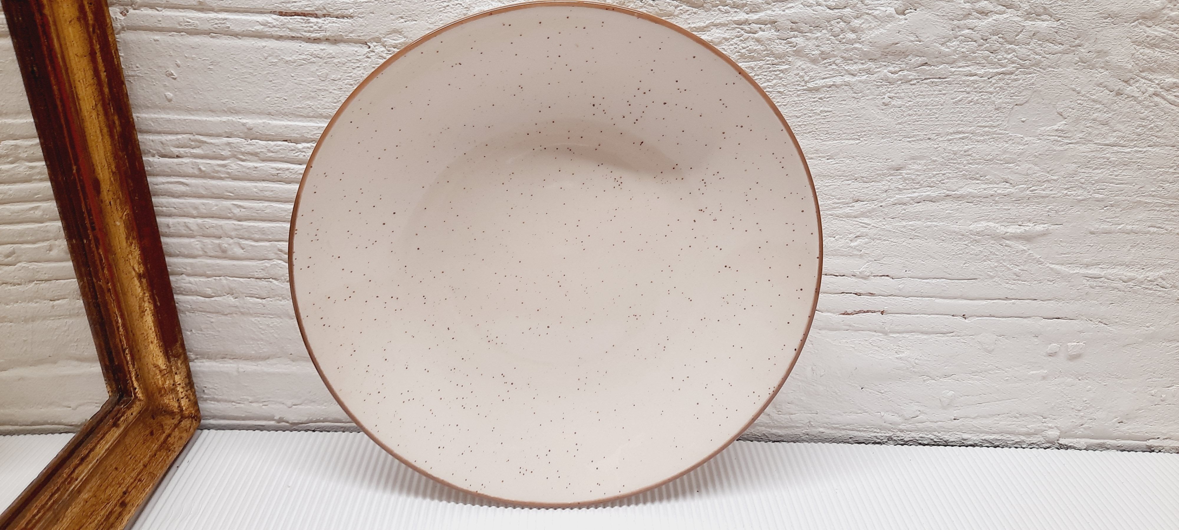 Set 4 plates speckled stoneware