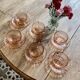 Set of 6 cups and vintage saucer in rosaline from Arcoroc