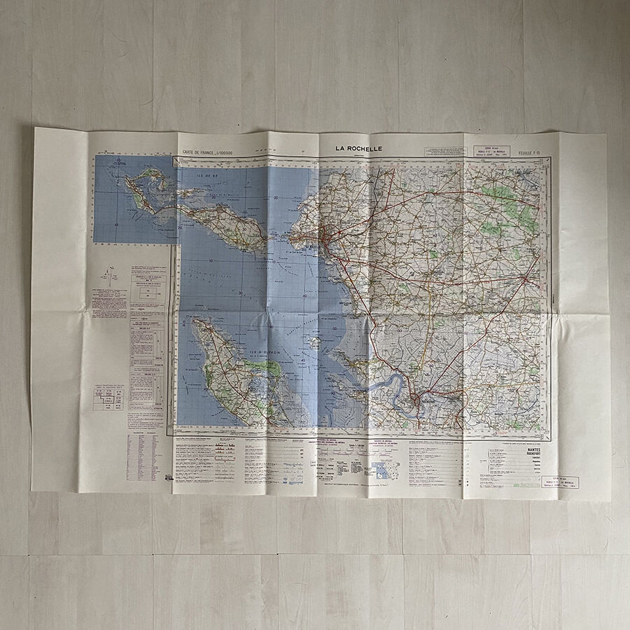 Map La Rochelle - Ile de ré - Ile d'Oléron vintage 1971