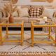 Pair of rattan and glass side tables – 1970s vintage style