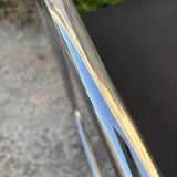 Effezeta armchairs, Italian design from the 70s, in chrome and black leatherette