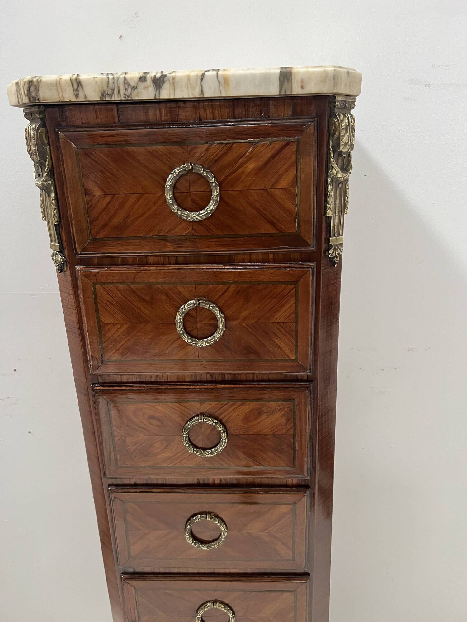 Semainier de style Transition en placage de bois, XXème siècle