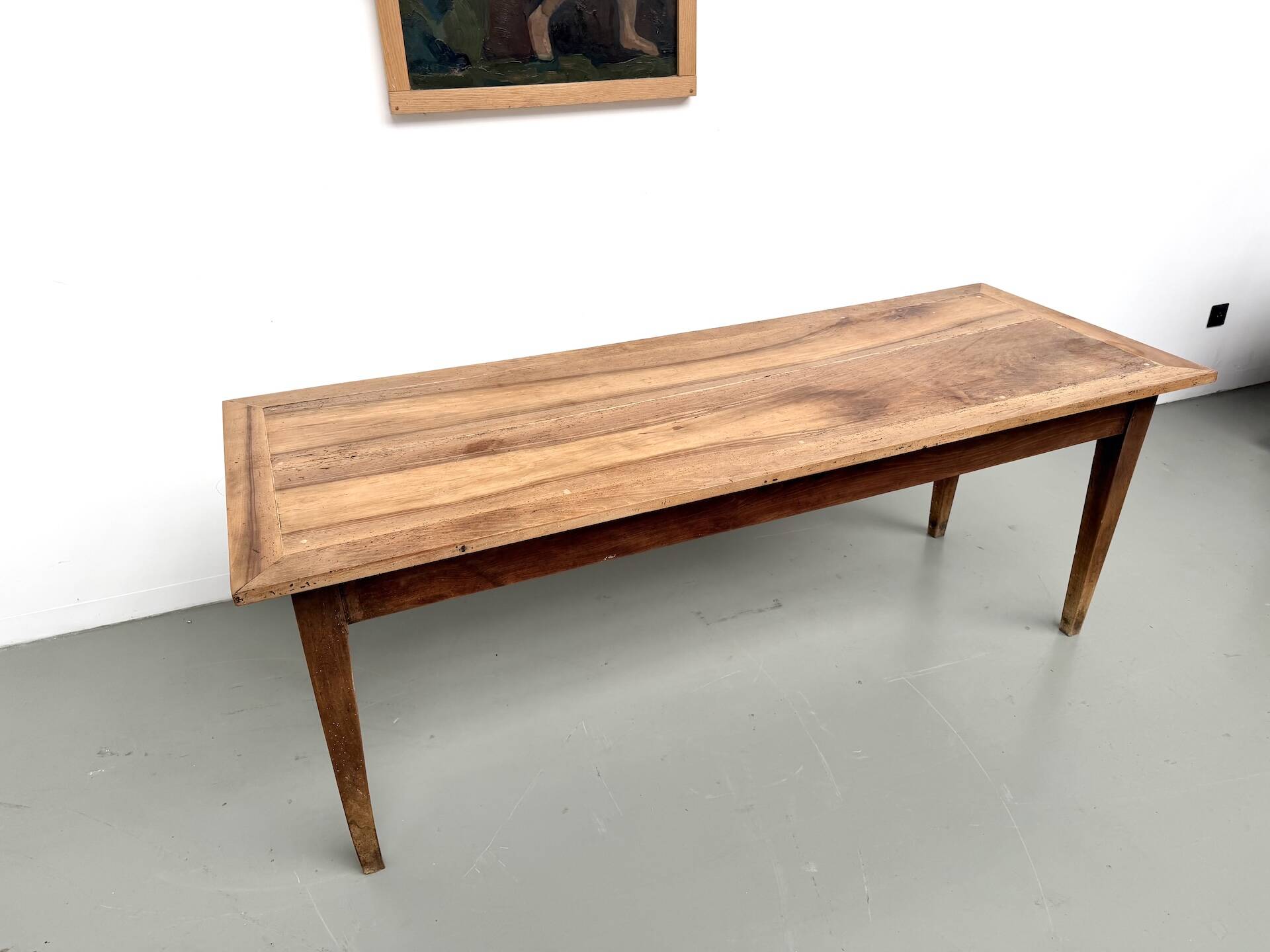 Solid walnut farmhouse table, 1950s.
