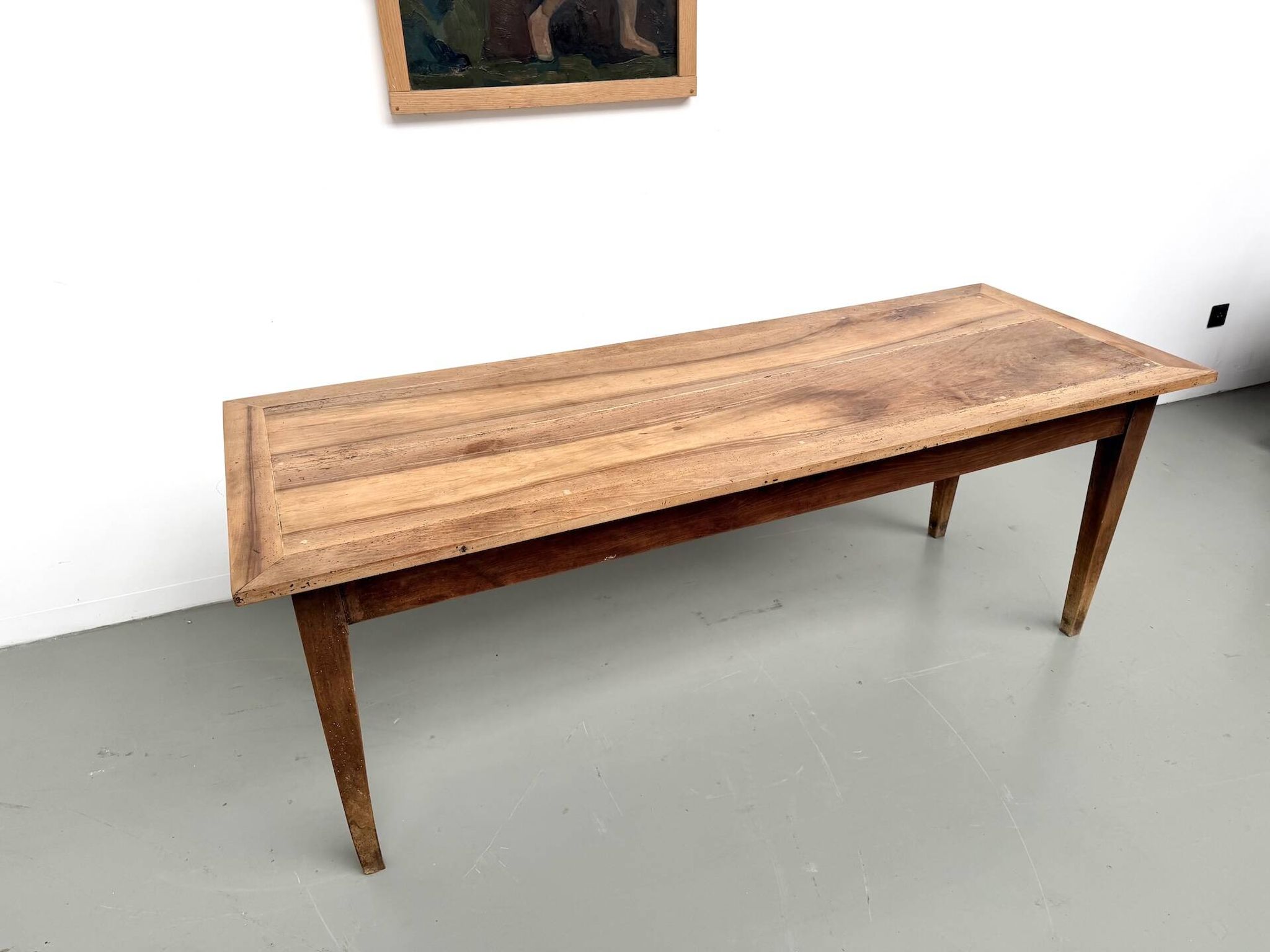 Table de ferme en noyer massif, années 50