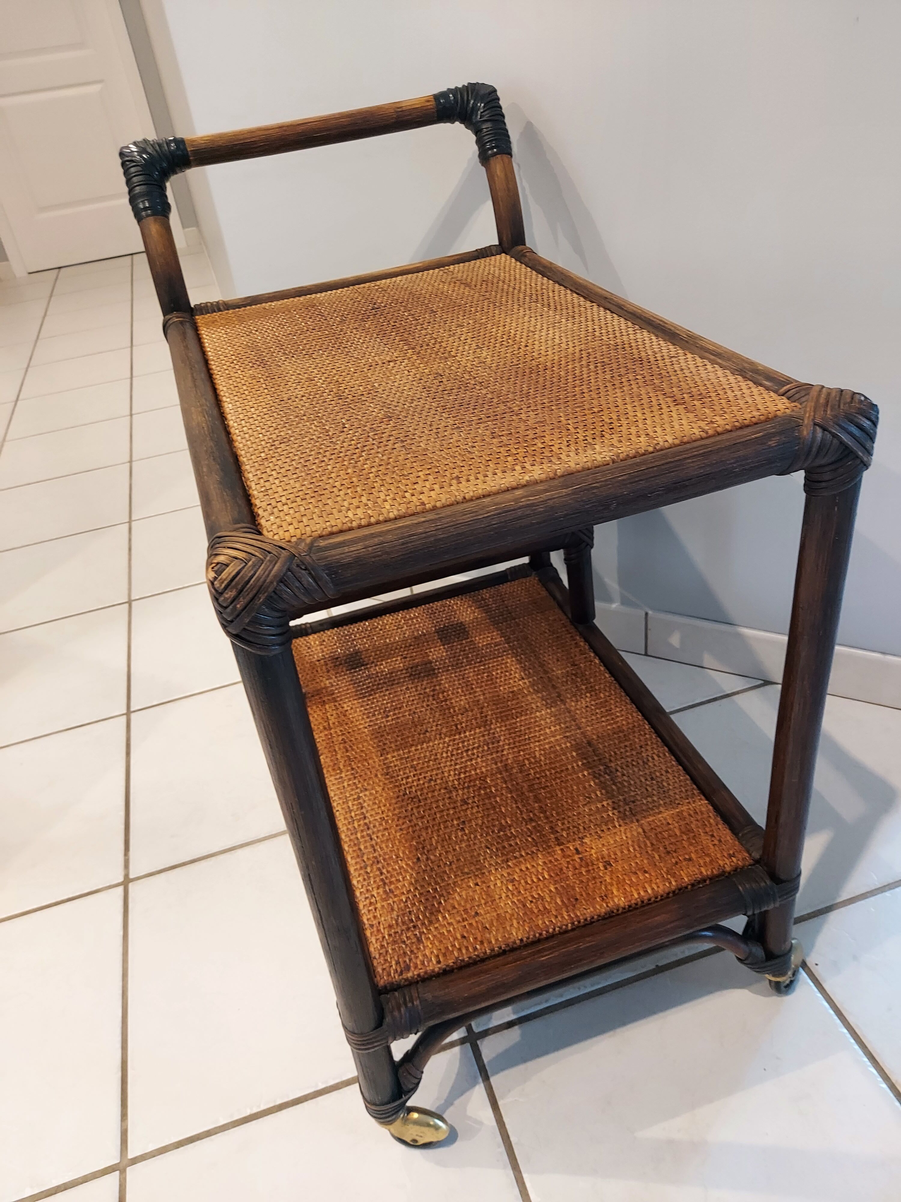 Dessert Bar Bamboo and rattan vintage 1970s