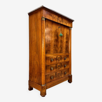 Secretary in flamed mahogany from empire period 19th century