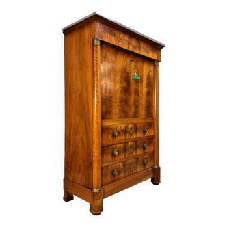 Secretary in flamed mahogany from empire period 19th century