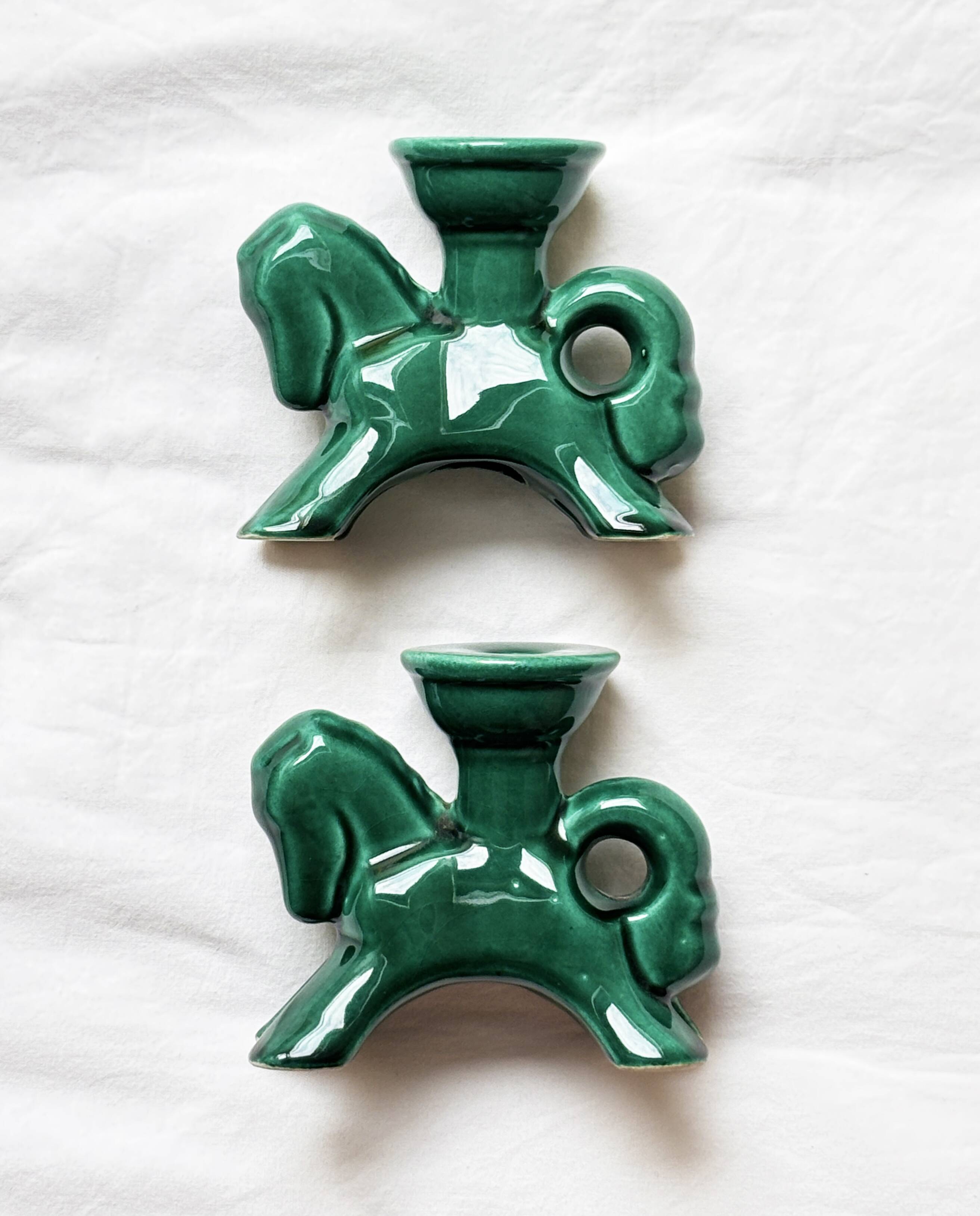 Pair of ceramic candlesticks