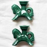 Pair of ceramic candlesticks