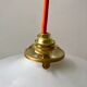 Hanging lamp in opaline smooth orange thread early twentieth century