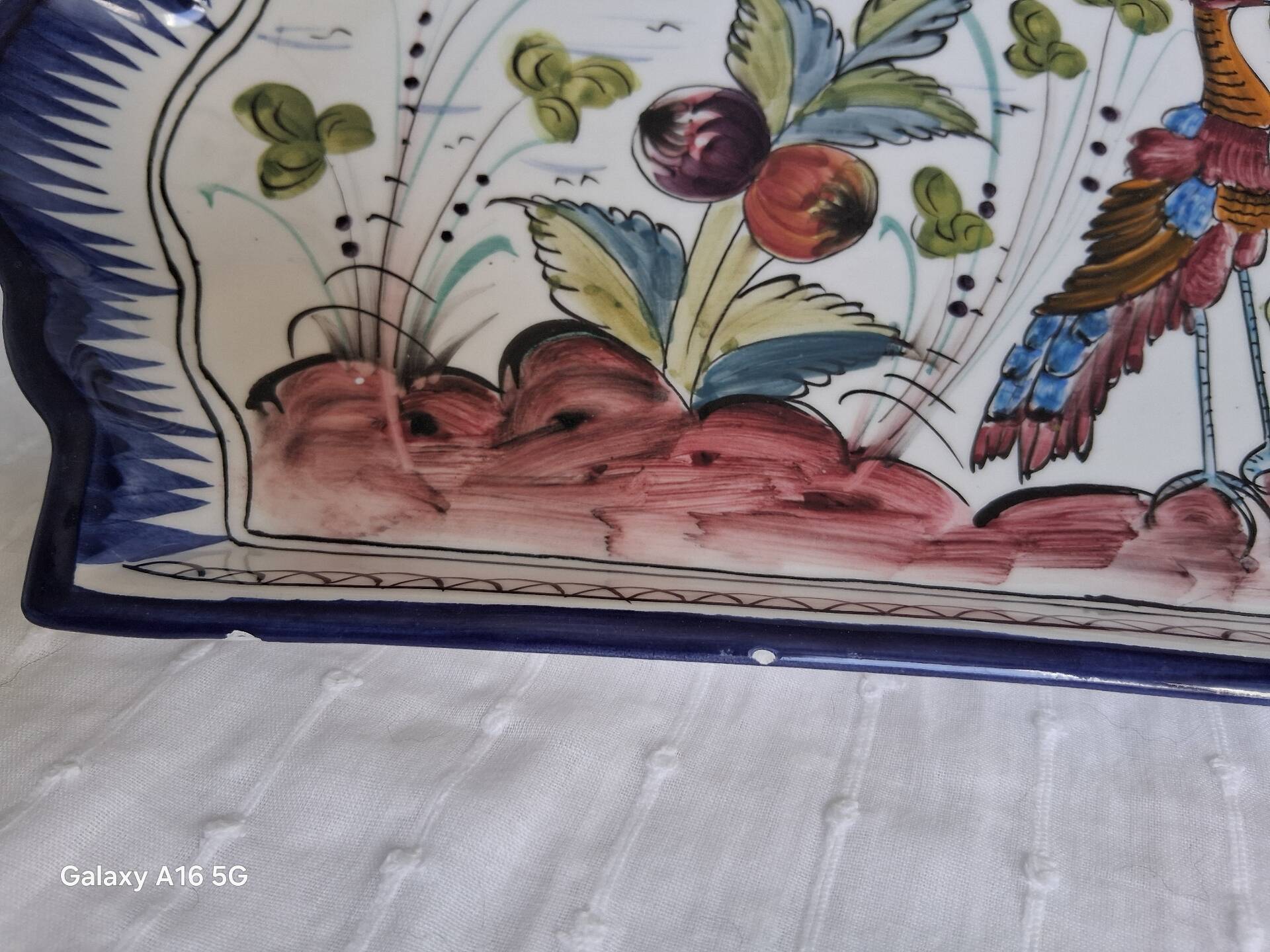 Vintage rectangular ceramic platter - Bricolarte Pombal