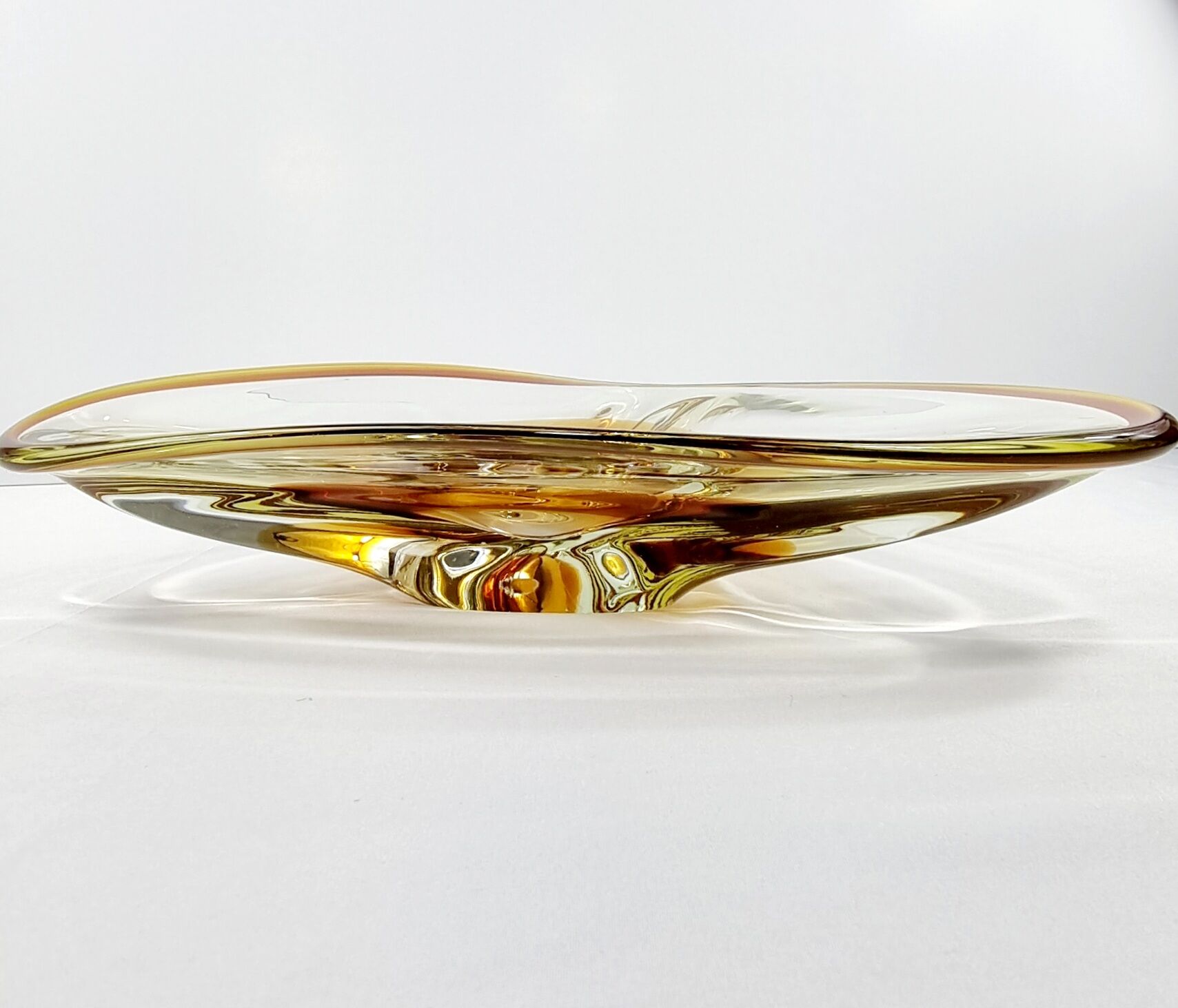 Vintage Amber Murano Style Glass Pocket Cup